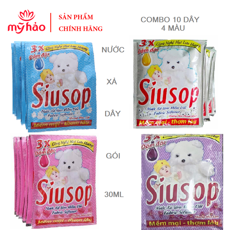 HCM - Combo 10 gói Nước xả vải Siusop dây 16ml