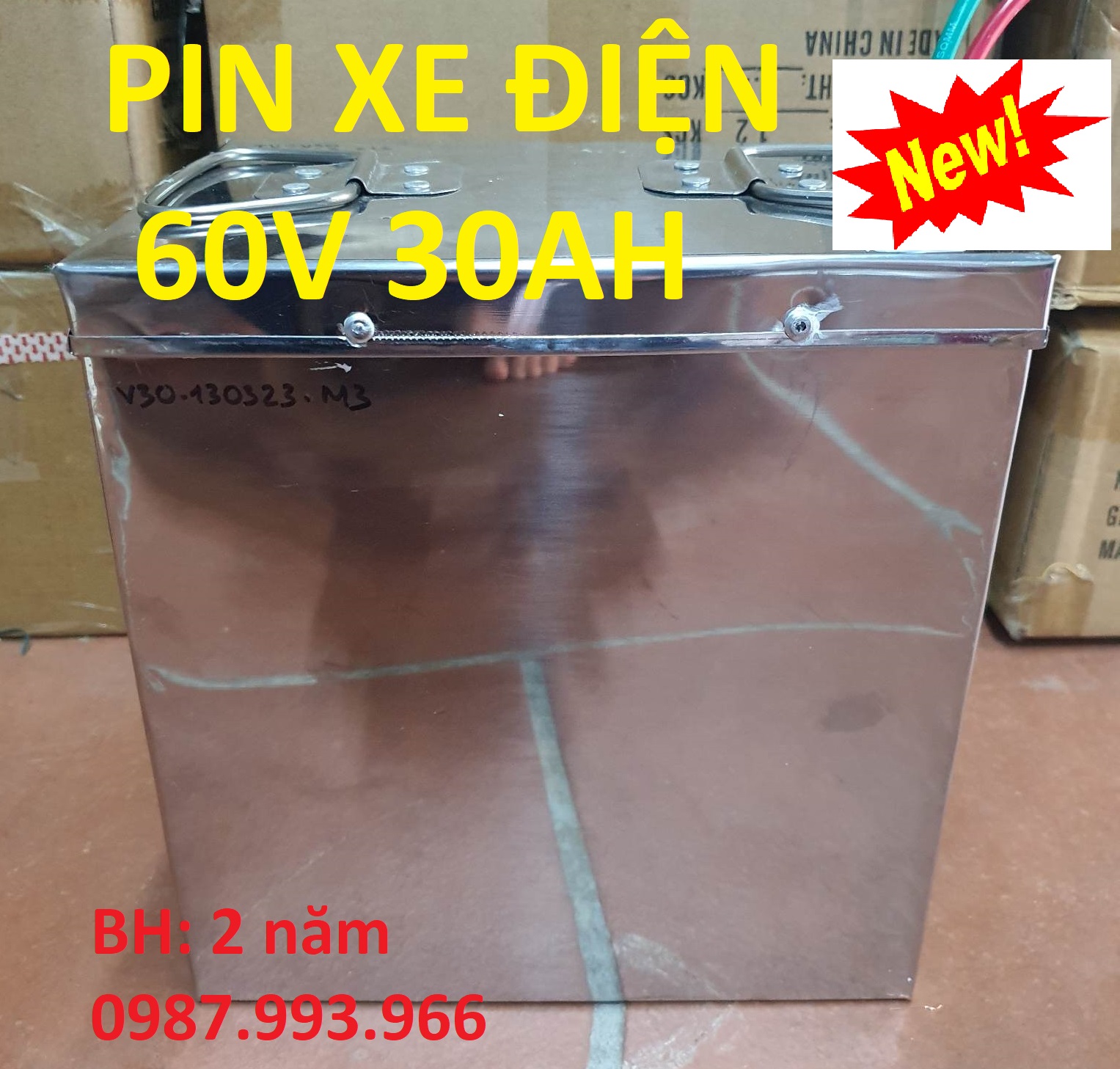 Bình 60V 30AH - PIN CLARA A2 - Bình XE ĐIỆN - THAY CHO 5 BÌNH ACQUY XE ĐIỆN