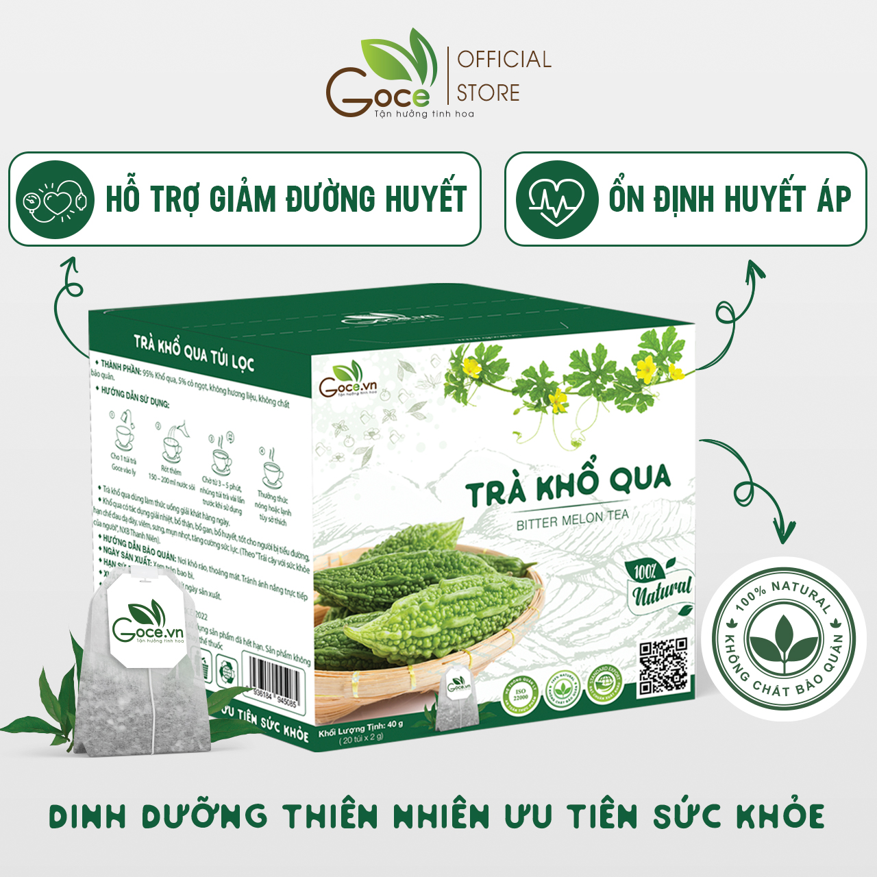 Trà khổ qua túi lọc Goce - Hỗ trợ giảm đường huyết