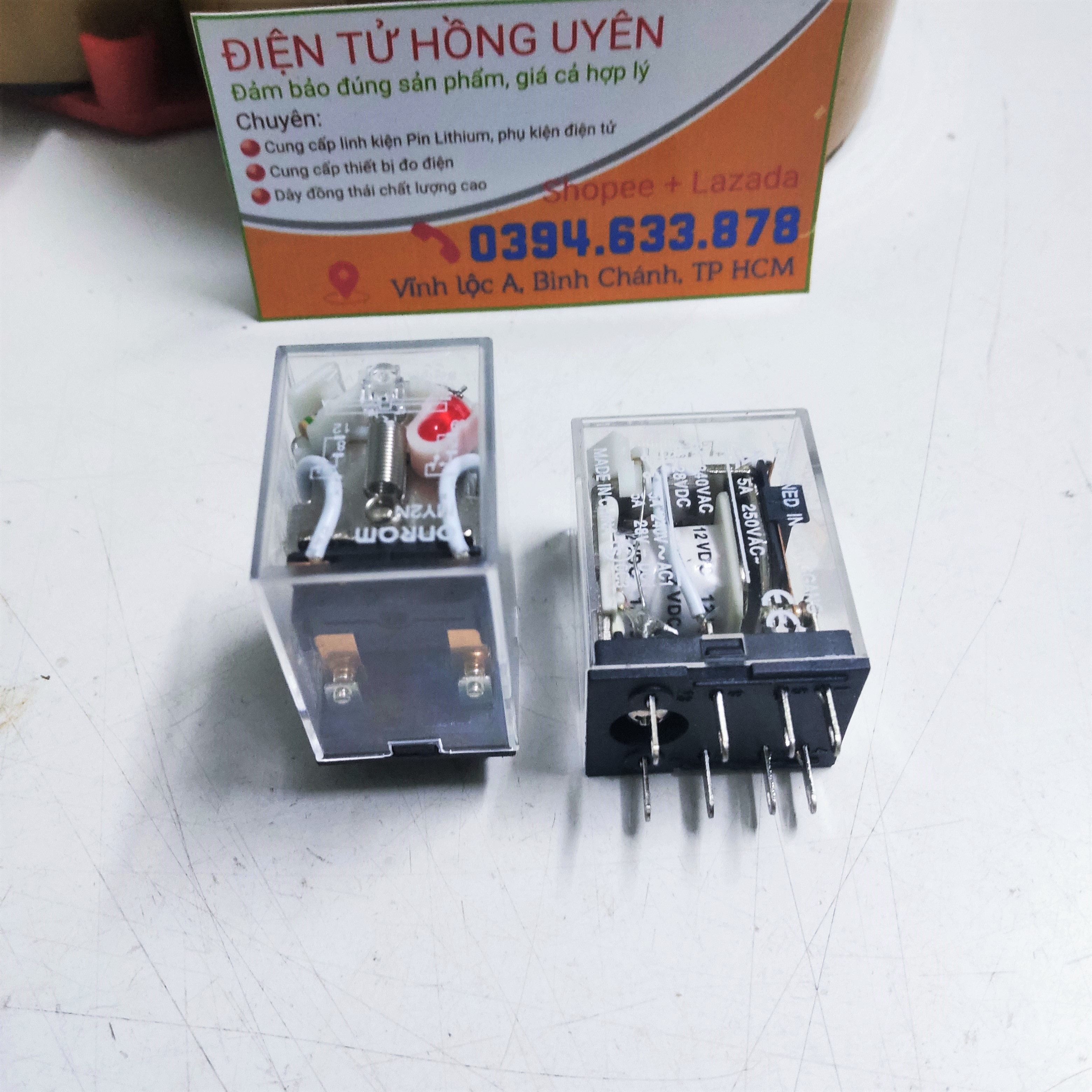 Combo rơ le 12v 8 chân. role đôi 12v 8 chân chuyên dùng cho máy điện tử. rơ le omron 8 chân trong suốt