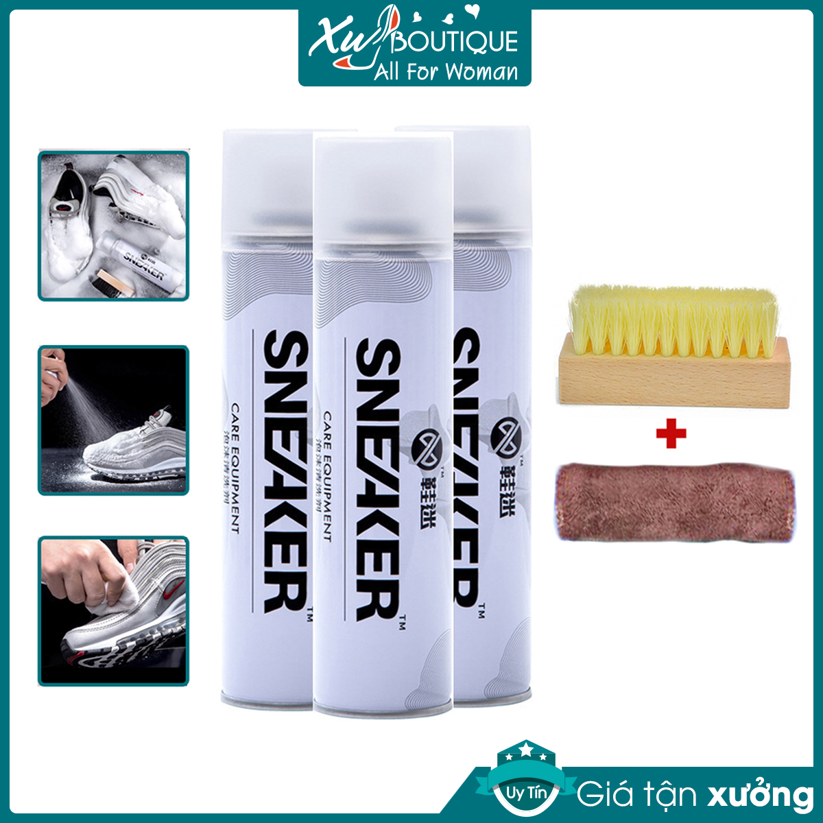 Bình / Chai Xịt Bọt Tuyết Giặt Khô Giày, Tẩy Trắng Vệ Sinh Giày Dép Sneaker 300ml Chuyên Dụng
