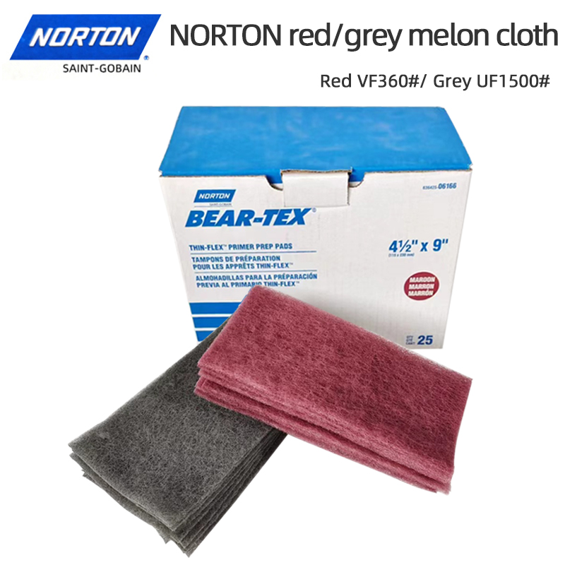 Norton hình chữ nhật màu đỏ màu xám dưa vải đánh bóng đàn hồi không dệt sơn tự động đánh bóng loại bỏ rỉ sét dễ dàng để xay