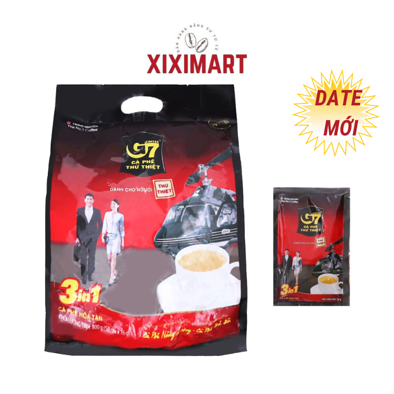 Cà phê sữa G7 bịch 50 gói 800g Trung Nguyên Legend Cafe Hòa Tan 3in1 G7 Thứ Thiệt Xiximart