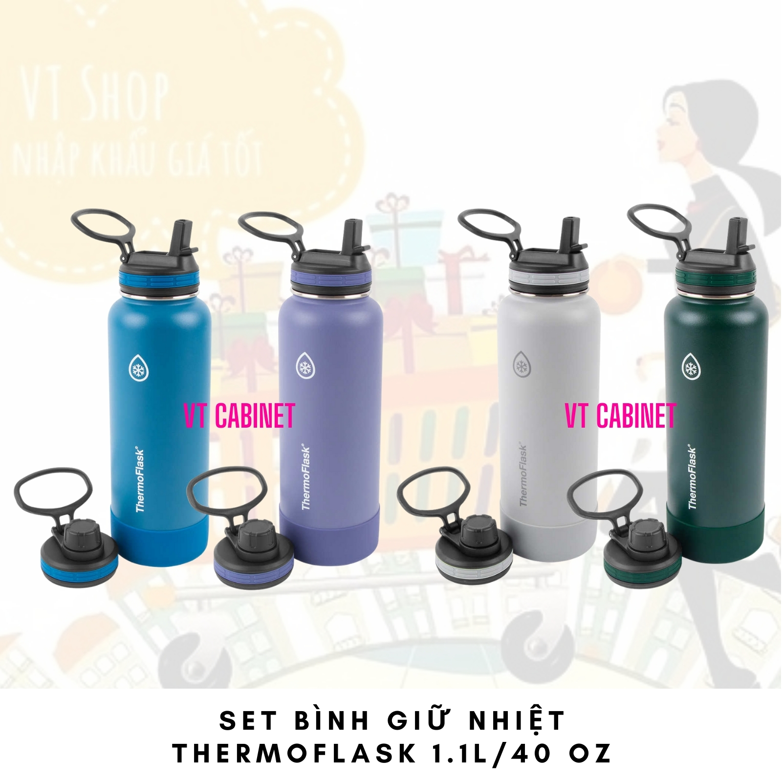 [Tách set] Set bình giữ nhiệt ThermoFlask 40oz/1.1L