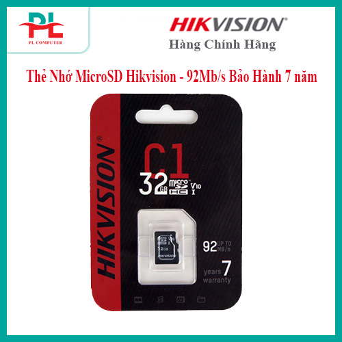 Thẻ Nhớ MicroSD Hikvision C1 V30 64GB - 92Mb/s Box Class10 Bảo Hành 7 năm - Hàng Chính Hãng