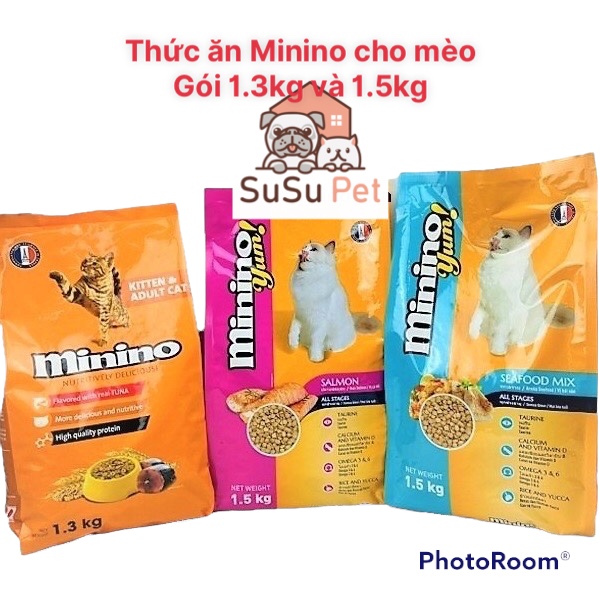 Thức ăn hạt cho mèo mọi lứa tuổi Minino Tuna 1.3kg/Minino Yum 1.5kg