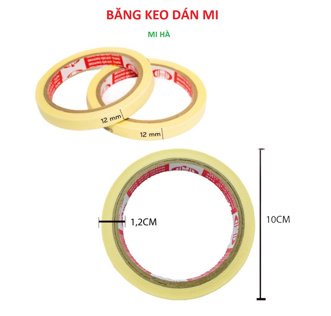 Băng keo dán mi, cuộn băng dính simili dán mi dưới 1,2f _băng keo giấy_ dụng cụ nối mi