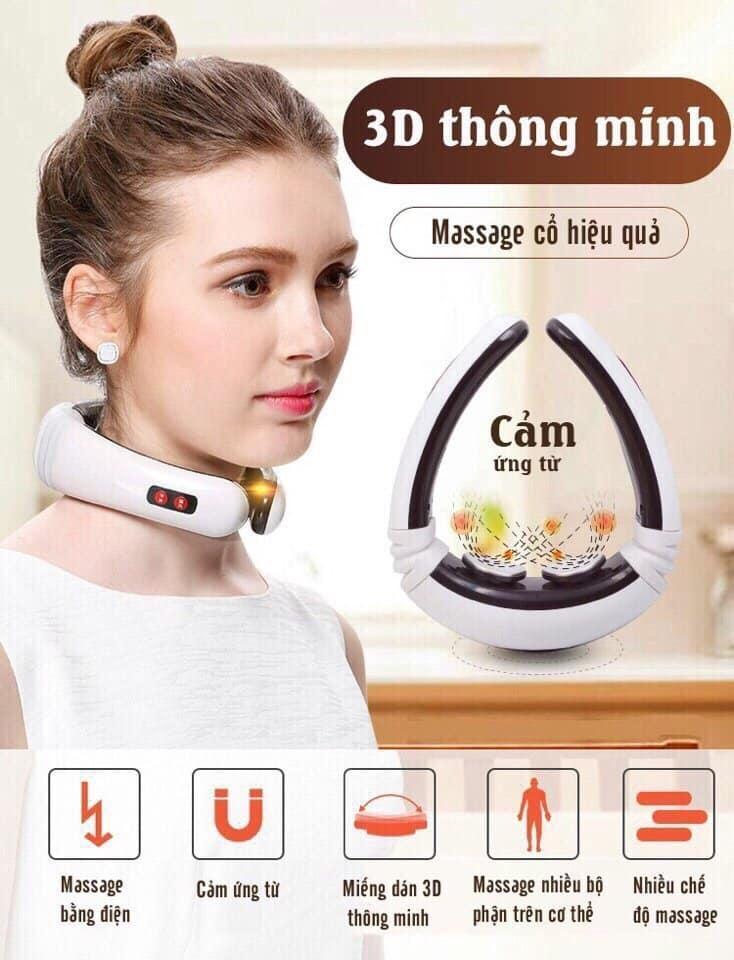 Máy Masage Cổ 3D Thông Minh , Máy Mát Xa Nhật Bản, Máy Mát Xa Giá Rẻ, Rung Kết Hợp Xung Điện Từ Trườ