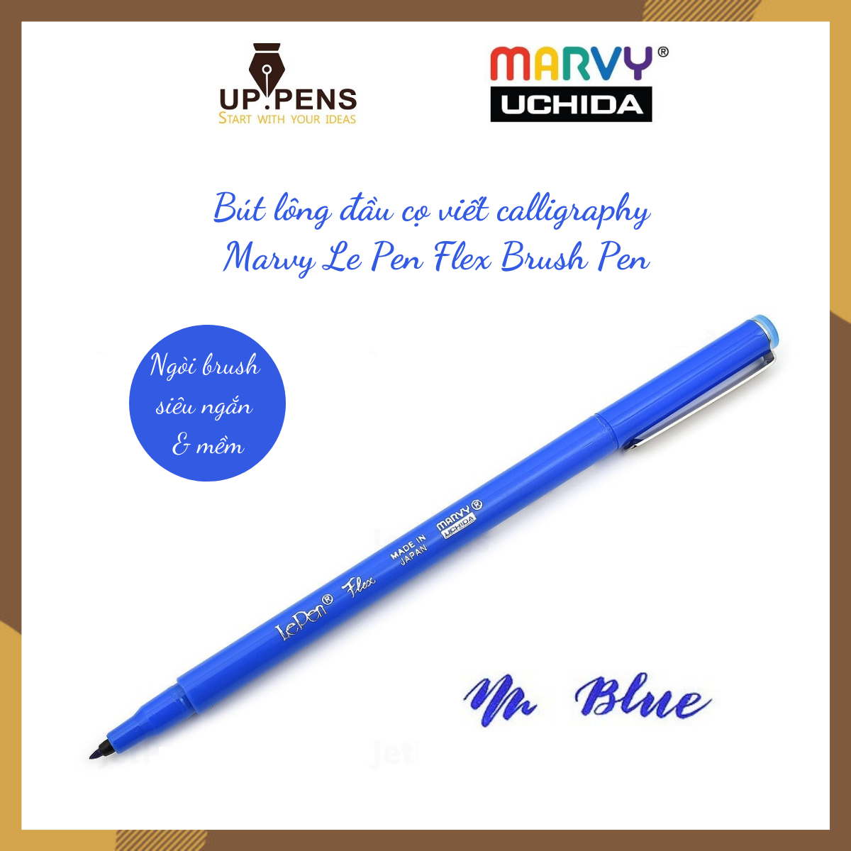 Bút lông đầu cọ viết calligraphy Marvy Le Pen Flex Brush Pen - Màu xanh dương