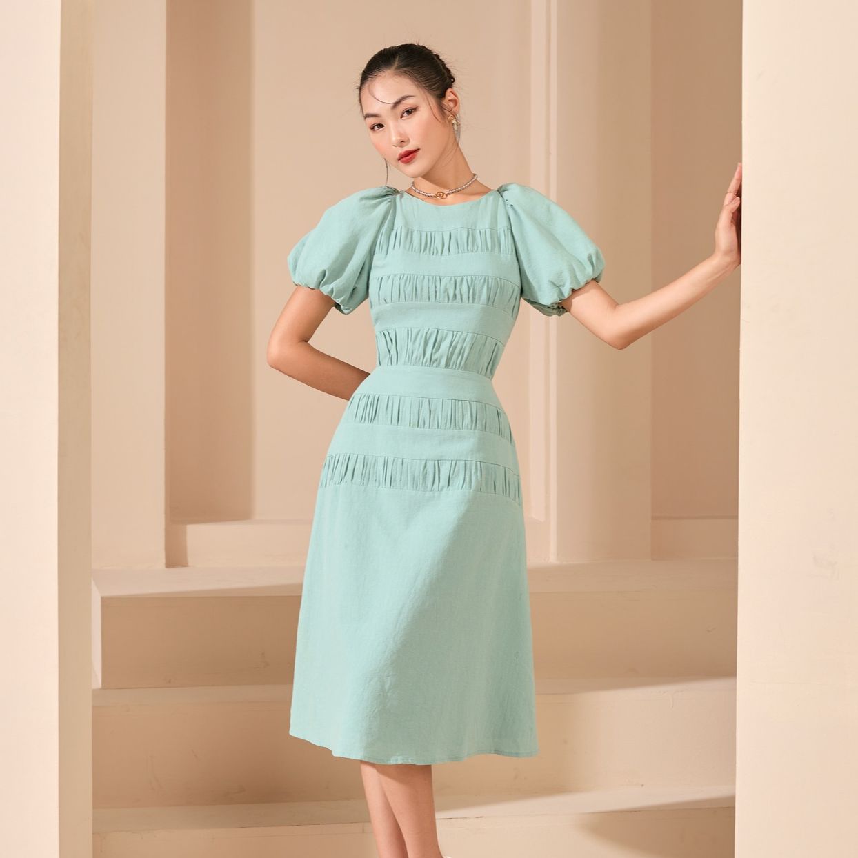 Olv - đầm jade ruched dress