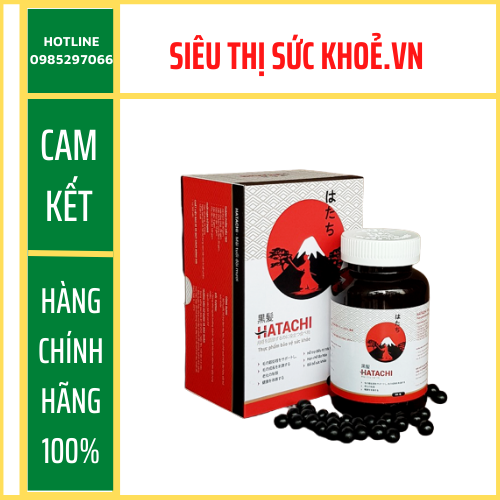 Viên uống Hatachi Plus hỗ trợ tăng cường sức khỏe bổ máu làm đen râu tóc giúp tóc chắc khỏe giảm nguy cơ tóc bạc sớm