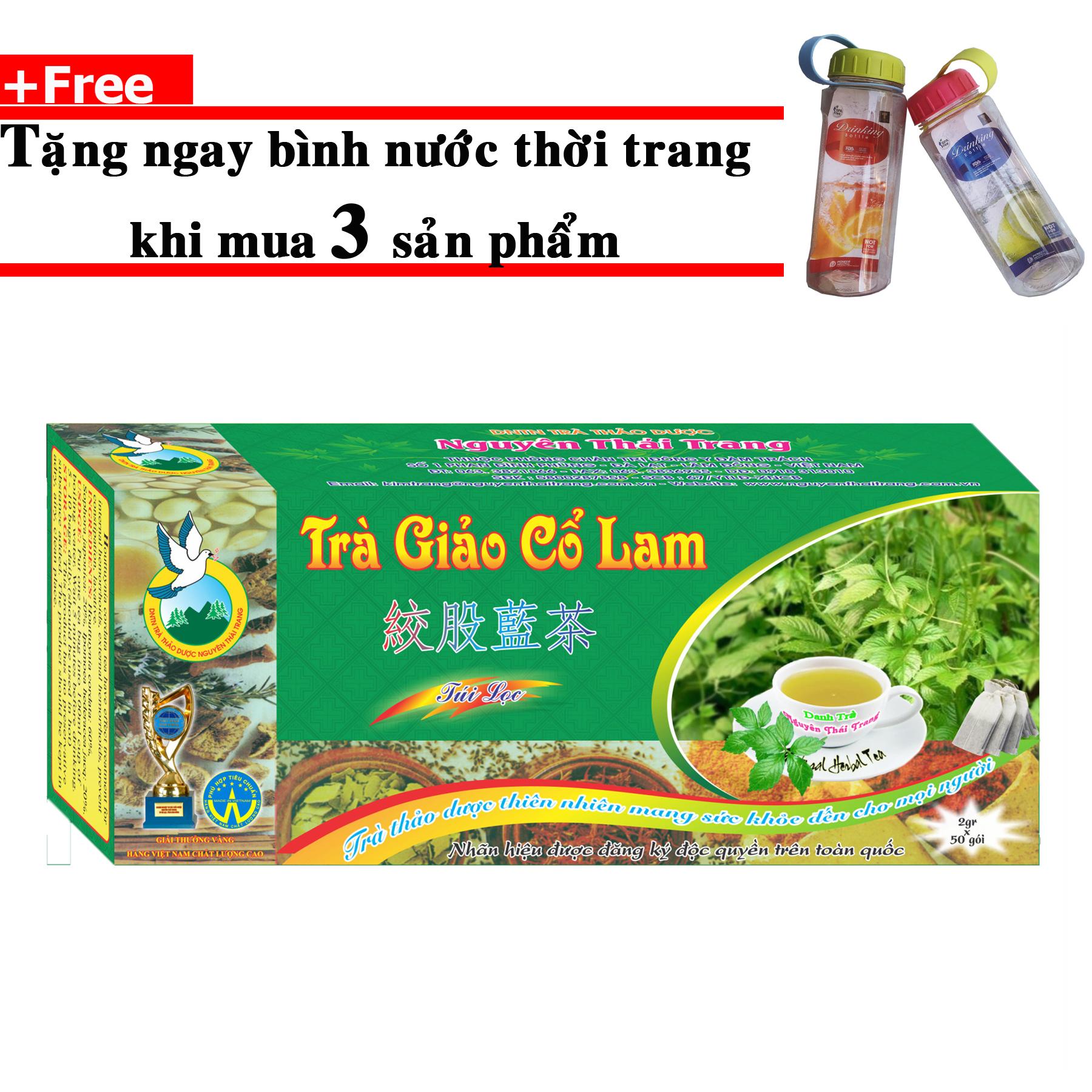 Trà Thảo Dược Giảo Cổ Lam Kiểm Soát Vóc Dáng-Mua 3 Tặng Bình nước thời trang - Nguyên Thái Trang