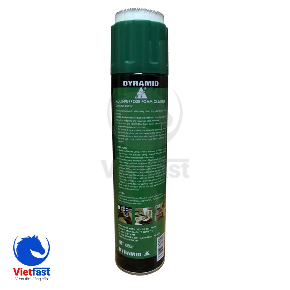 Chai xịt bọt DYRAMID (Con lạc đà) đa năng vệ sinh nội thất  ô tô  650ml