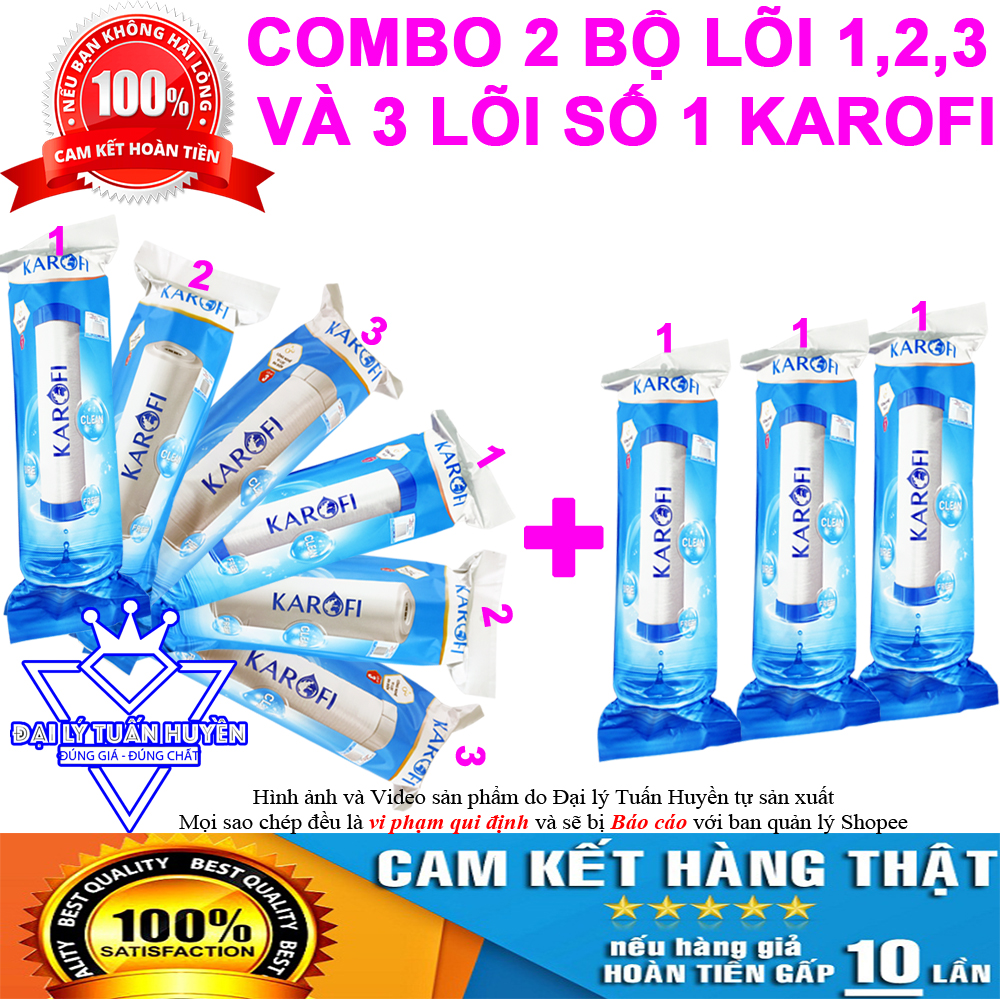 Combo 2 bộ lõi lọc 123 và 3 lõi số 1 karofi
