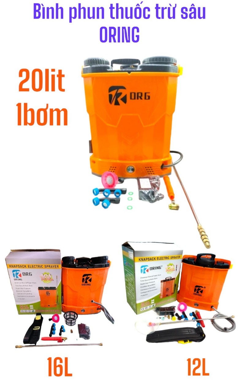 Bình phun thuốc trừ sâu bằng điện org 12lit , 16lít, 20 lít.