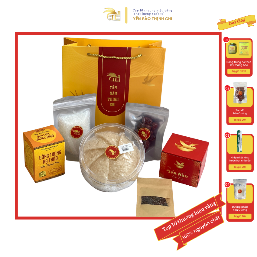 Yến vụn tinh chế 50G - nguyên chất 100% - tặng kèm gia vị chưng - Yến sào Thịnh Chi