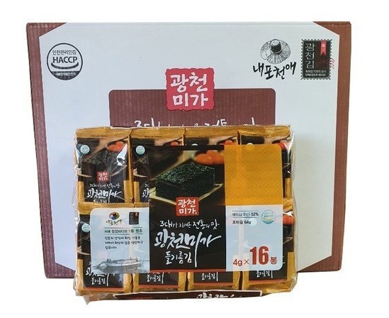Rong Biển Lá Kim Tẩm Gia Vị Ăn Liền Hàn Quốc - Lốc 16 gói