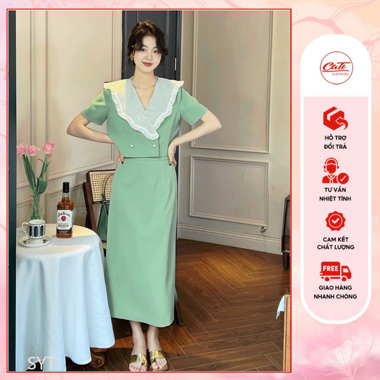 CATI Set phối cổ bèo sang chảnh