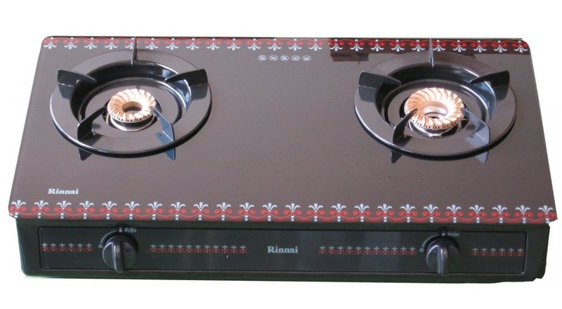 BẾP GA ĐÔI RINNAI RV-3715GL MẶT KÍNH CƯỜNG LỰC - KÈM DÂY GA INOX 1.5 MÉT
