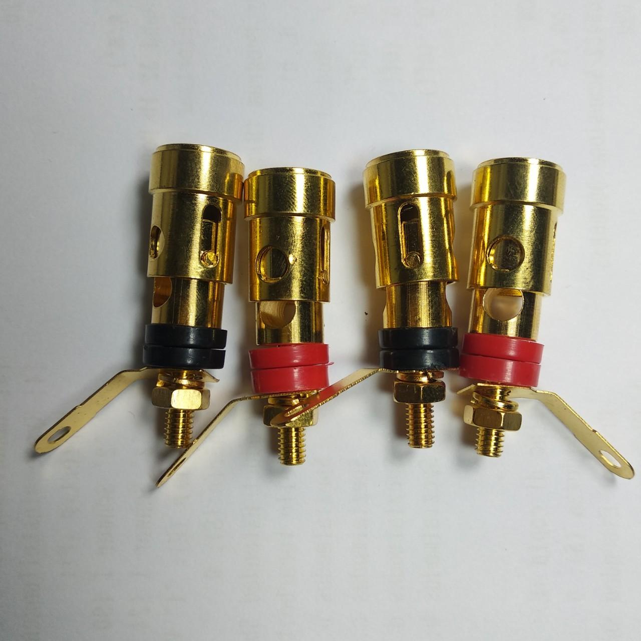 4 cọc loa rời bấm nhả loại nhỏ Cọc loa bấm nhả dây cài (vàng)