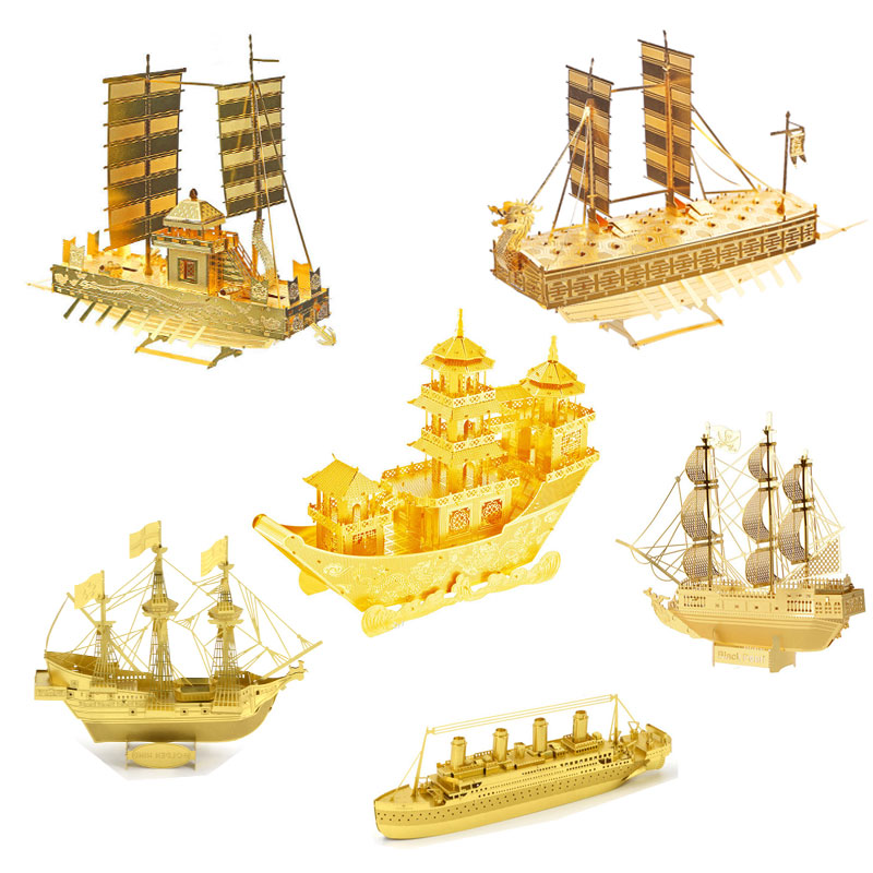 Mô hình thép 3D tự ráp mẫu tàu thuyền bản gold