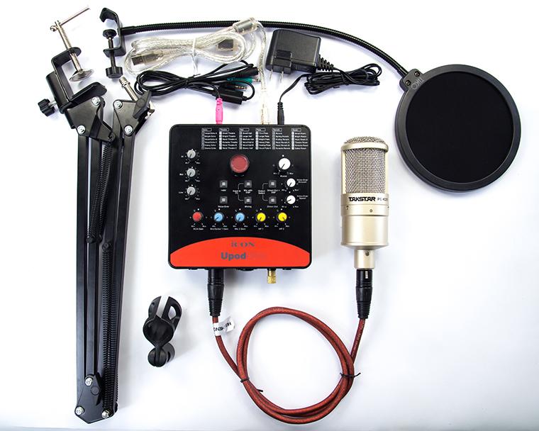 Bộ thu âm online icon upod pro và mic takstar pc k200