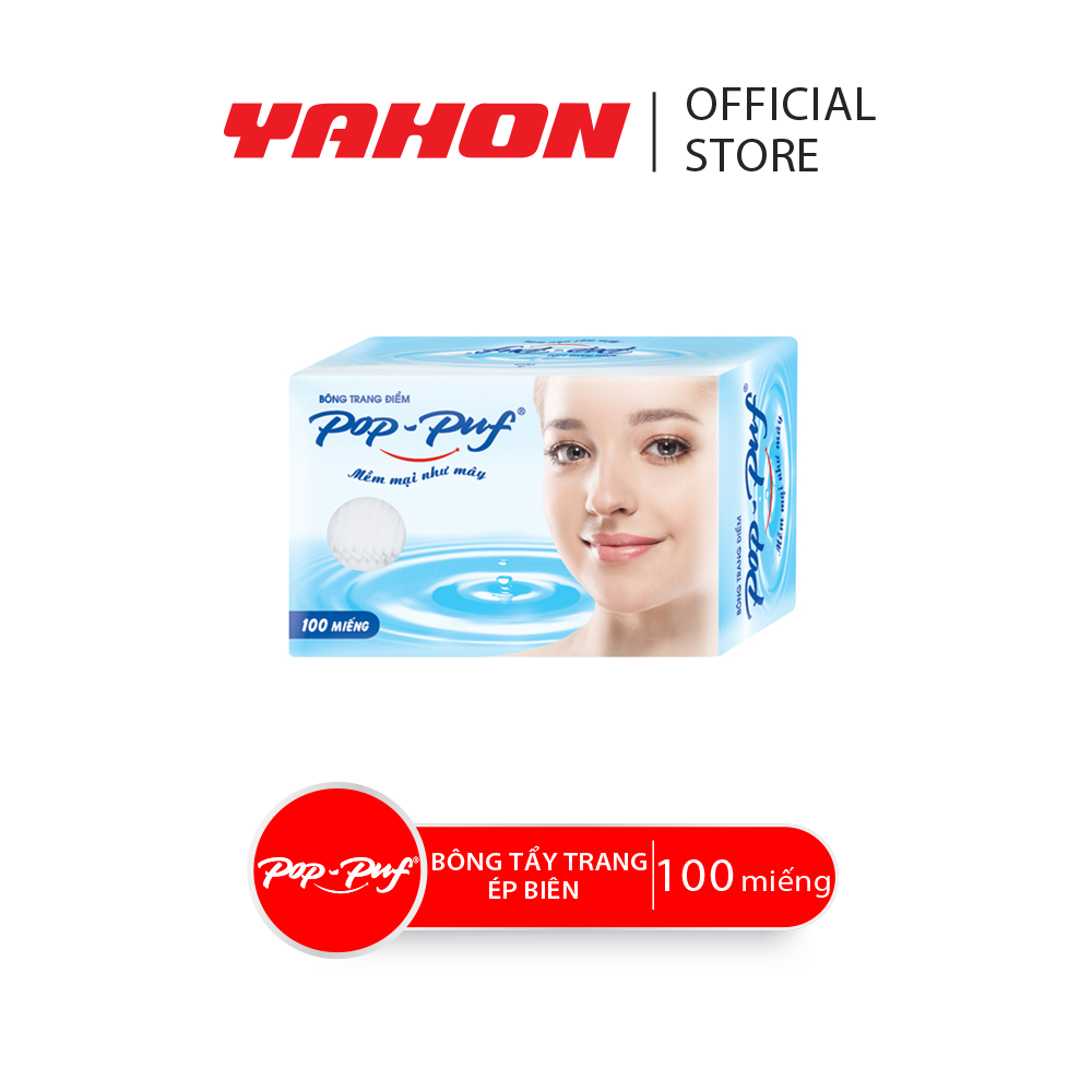 Hộp Bông Tẩy Trang Ép Biên POP-PUF, 100 Miếng/Hộp
