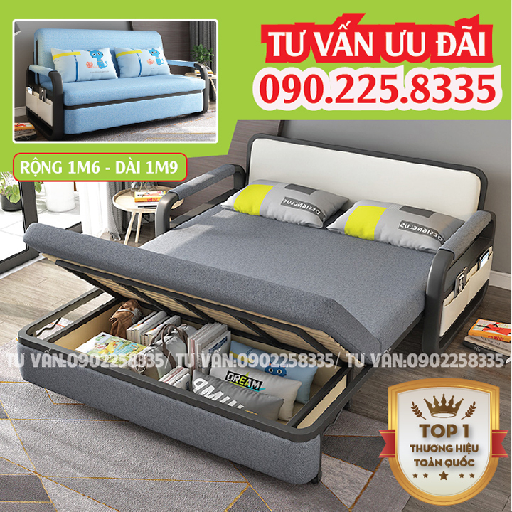 [Trả góp 0%]Giường ngủ gấp gọn thành ghế sofa thông minh - hiện đại