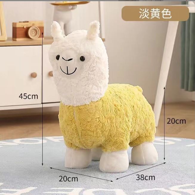 Ghế đôn hình thú, ghế sofa hình cừu apalca cho bé, ghế thay giày hình động vật dễ thương