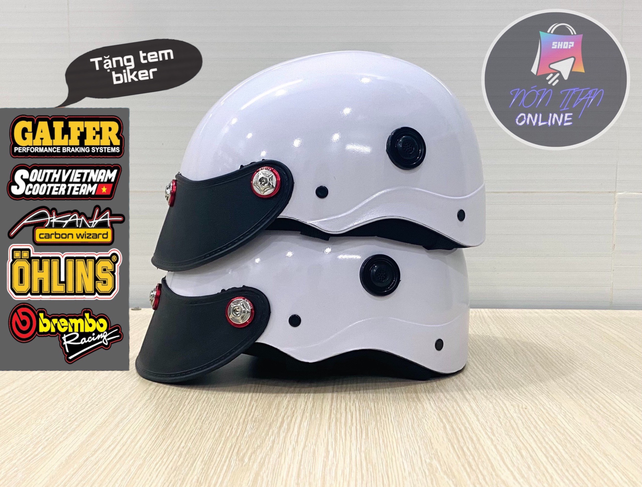 [TẶNG TEM BIKER] Nón Bảo Hiểm Trơn - Sơn Nhiều Màu - Phủ NaNo - Gắn 3 ốc Salaya Siêu Ngầu