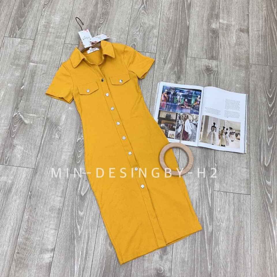 Đầm sơ mi thun cotton hàng QC cao cấp