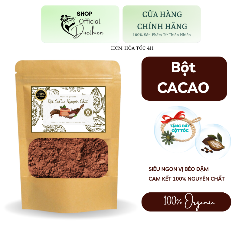 500gr Bột Cacao Organic Đức Thiện Cao Cấp - Bột Cacao Mi Nguyên Chất Thơm, Béo, Ngon Chuẩn Vị