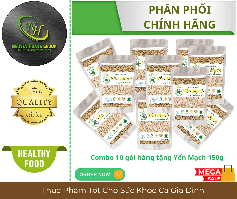 COMBO 10 TÚI - YẾN MẠCH NGUYÊN CHẤT XUÂN AN TÚI 150G