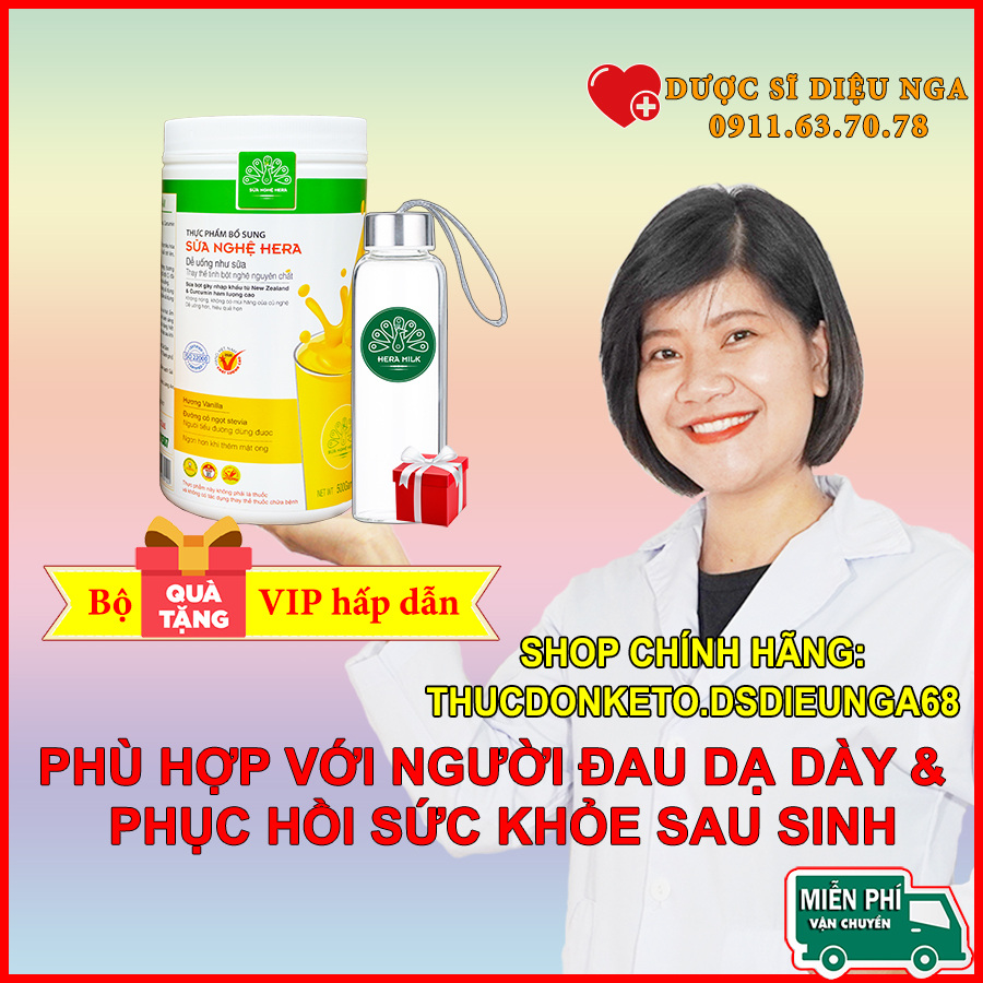 Sữa nghệ hera 500gr - phù hợp với người đau dạ dày, giúp lợi sữa cho con bú