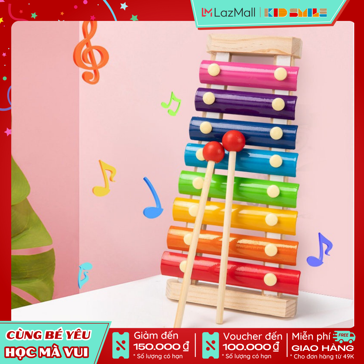 Đồ Chơi Trẻ Em Đàn Xylophone 8 Âm Bằng Gỗ Phát Triển Trí Não Và Cảm Quan Cho Bé Gái Và Trai Từ 1 Tuổi Trở Lên.