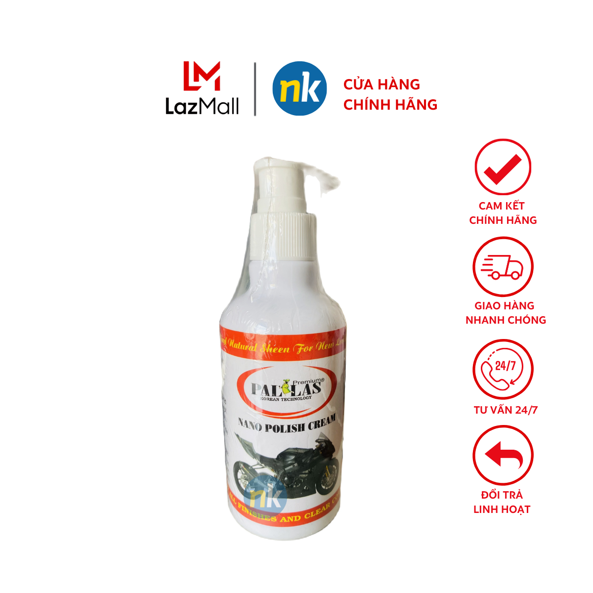 Kem phủ bóng NANO Polish Cream 250g - dùng đánh bóng xe máy, ô tô, bóng nhựa, da, simili, hạn chế bám bụi