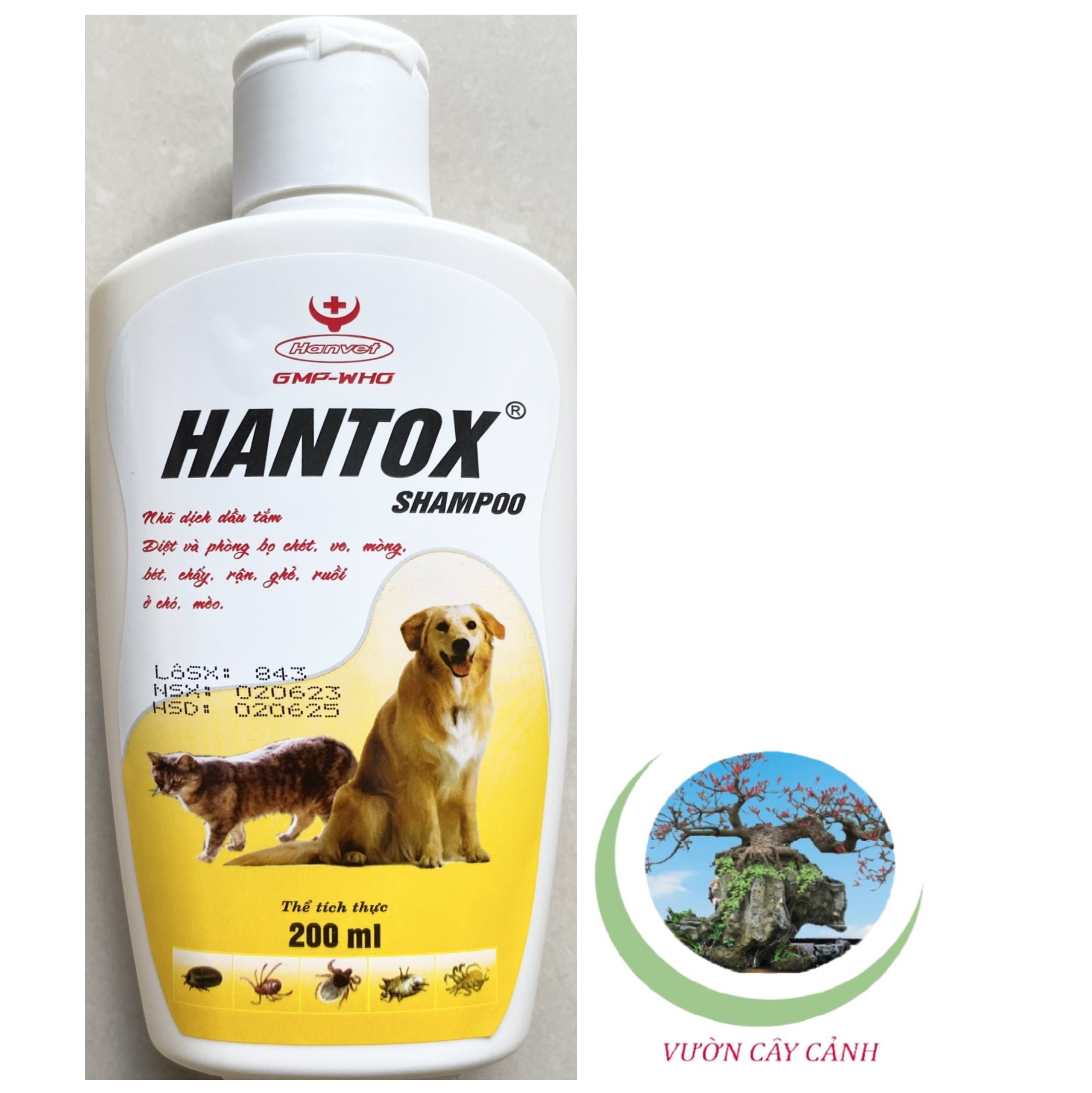 Hantox shampoo - dầu tắm chó, mèo - 059b# 200ml