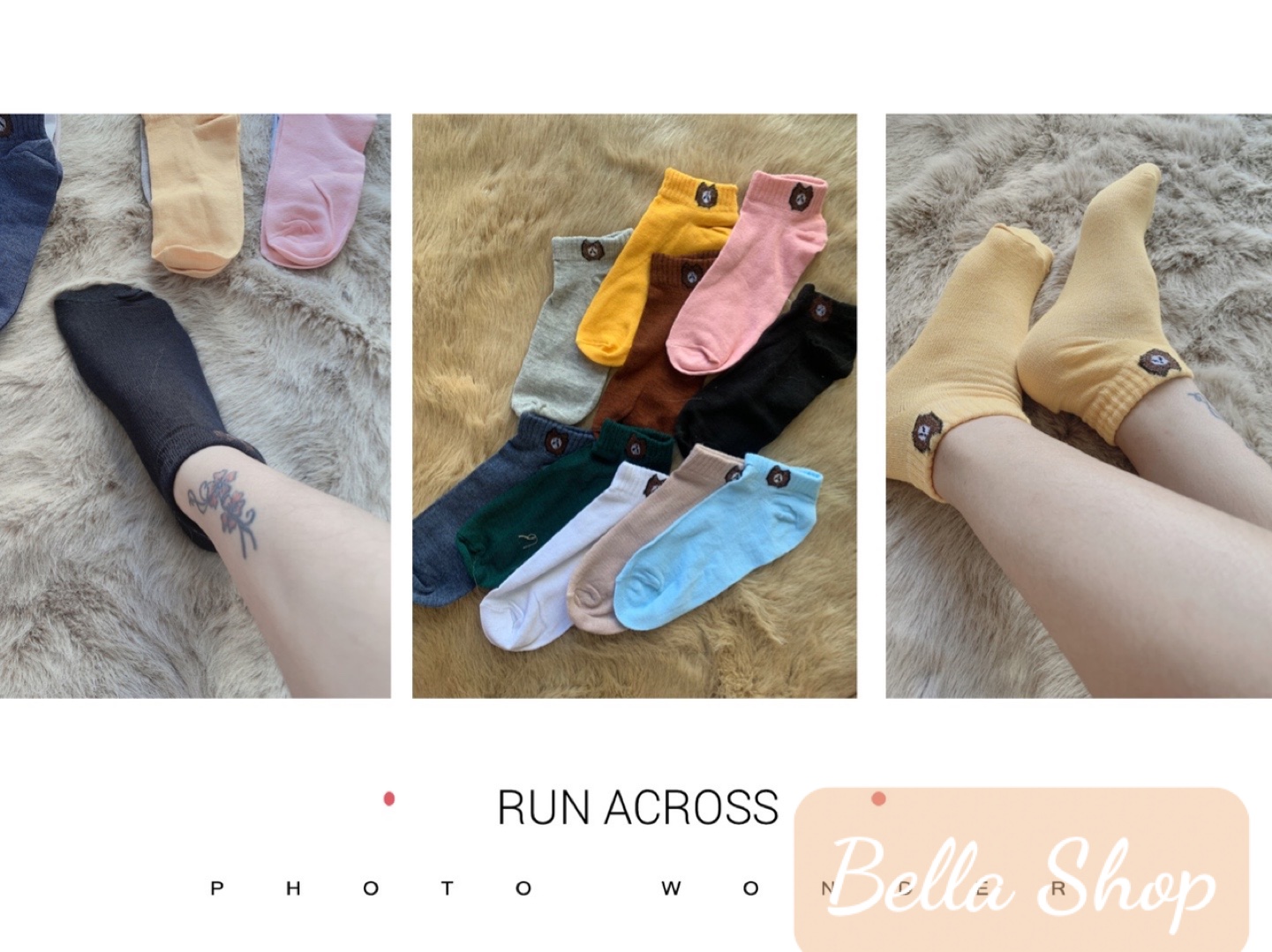 Tất vớ nữ cotton co giãn hình gấu dễ thương,đáng yêu.Free size.VO001