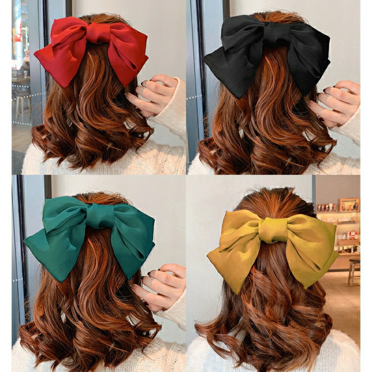Nơ kẹp tóc kẹp tóc nơ dành cho nữ 2 lớp bản to xinh xắn – hot trend - phong cách Hàn Quốc