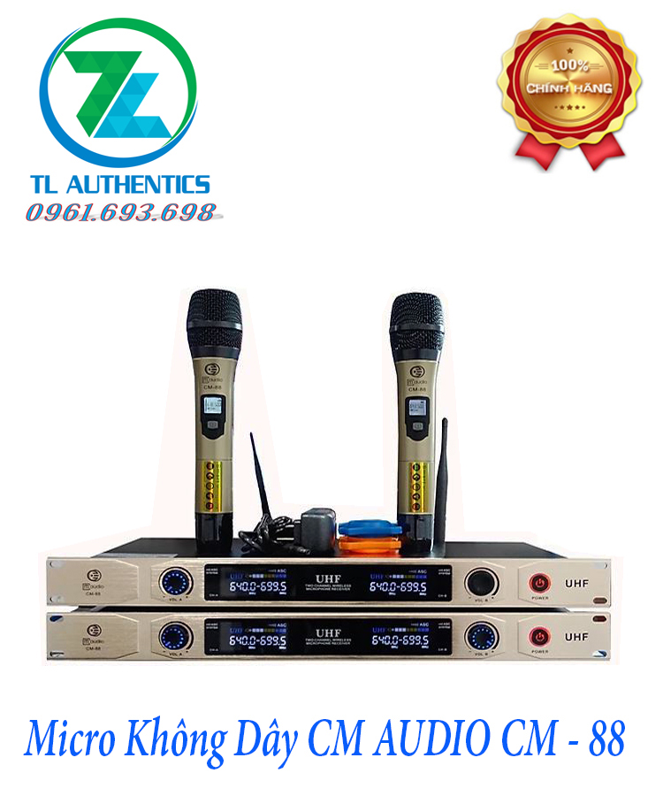 micro không dây  CM AUDIO CM-88 hàng chính hãng Nhập Khẩu 2024 , Tặng Kèm chống lăn và 4 quả pin , bảo hành 24 tháng