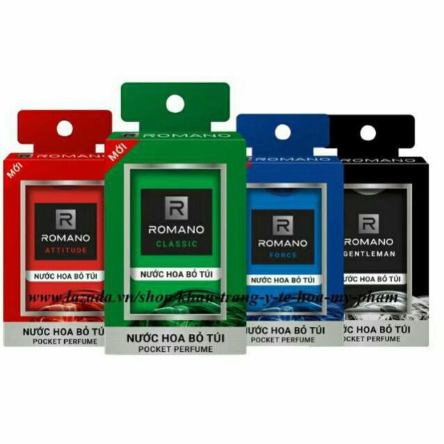 Combo 2 chai nước hoa bỏ túi romano xanh lá classic