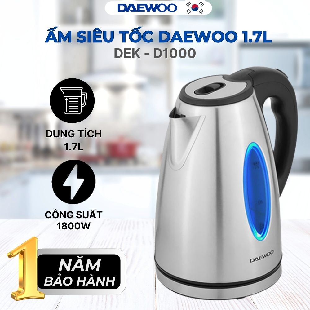 Daewoo ấm siêu tốc dek-d1000 1.7l -hàng chính hãng