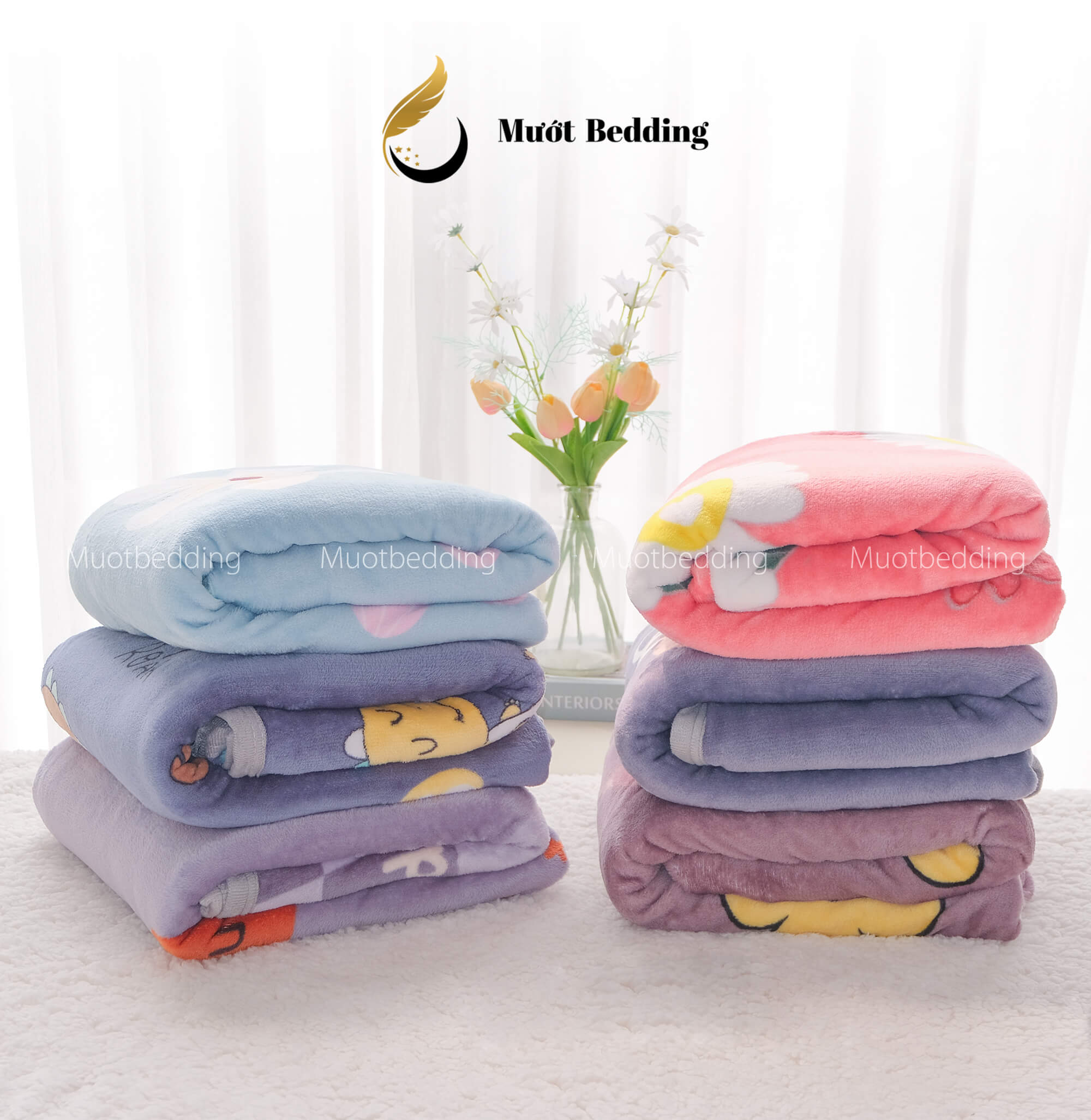 Chăn mền văn phòng, gia đình, mỏng nhẹ, size 2mx2m3