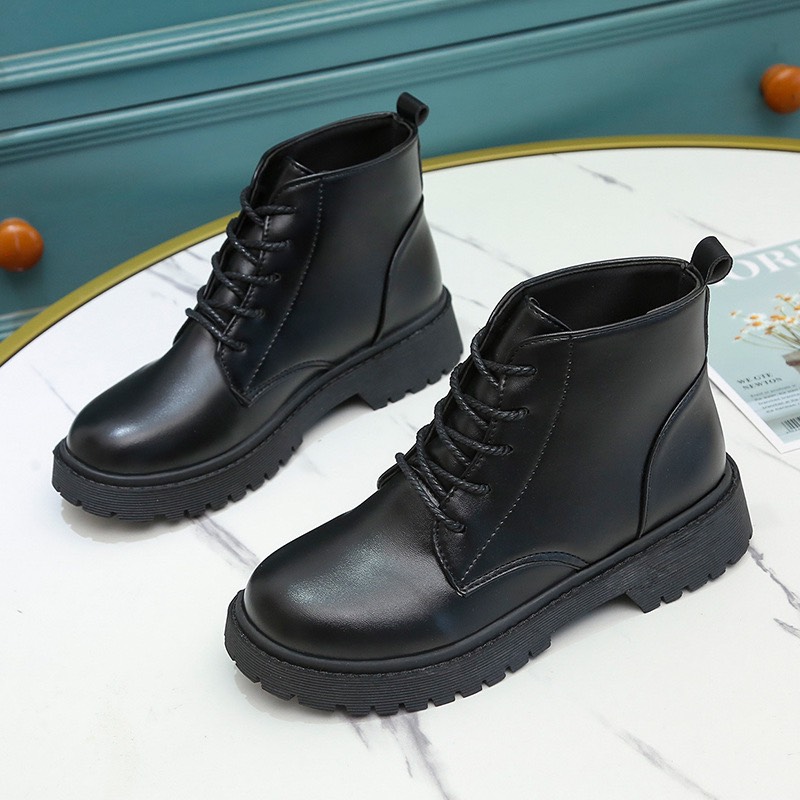 Boot nữ cổ cao da bóng lót lông êm mềm
