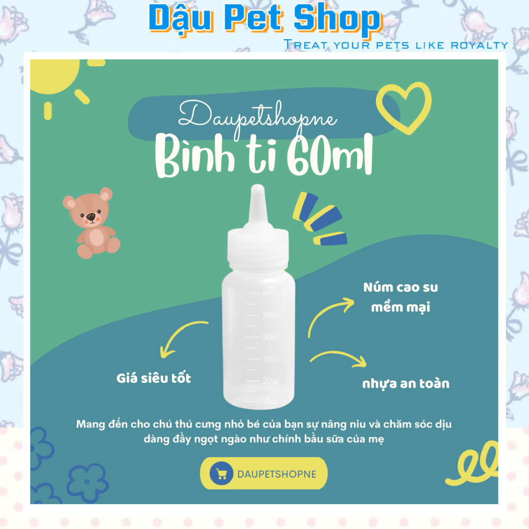 Bình ti sữa cho chó mèo sơ sinh 60ml