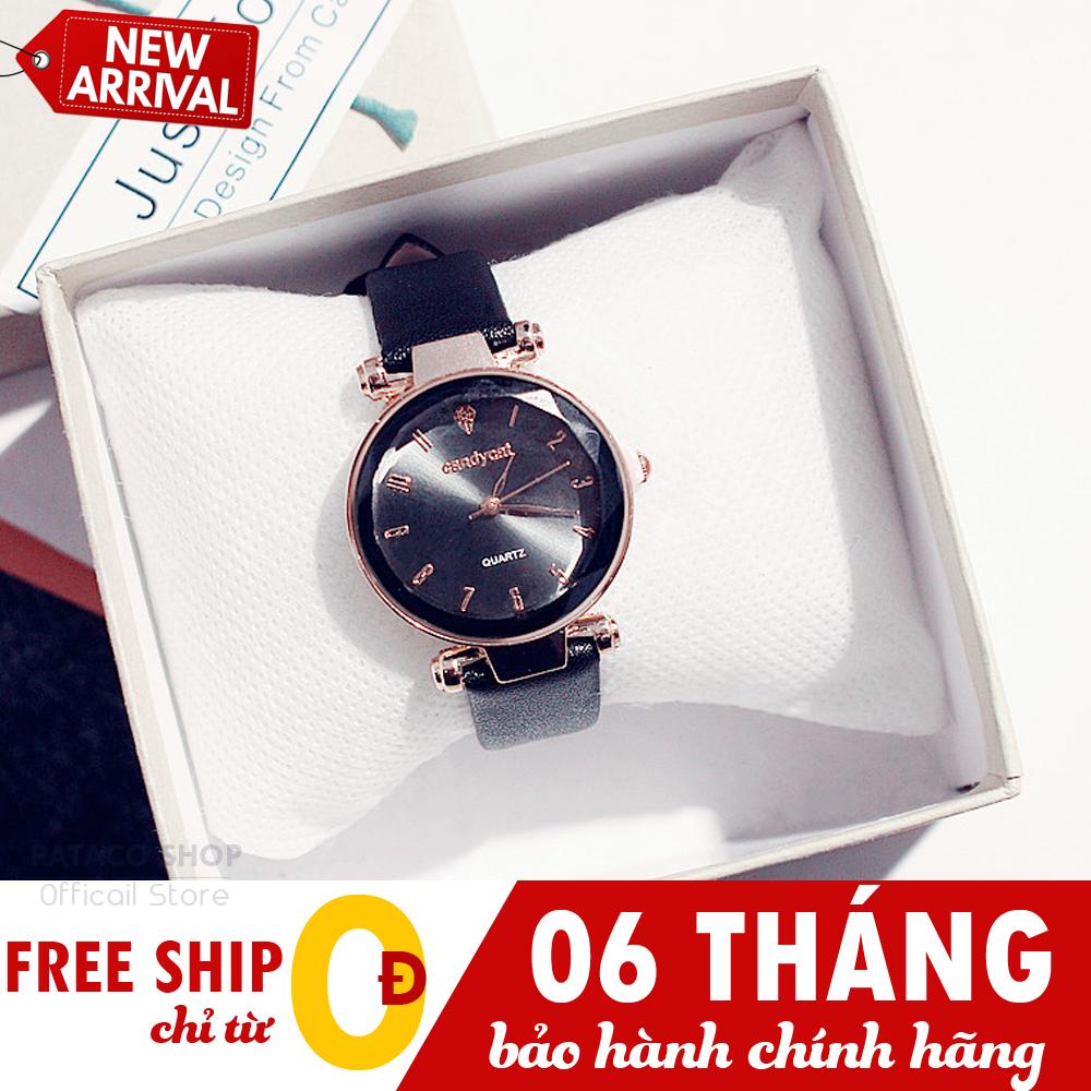 Đồng hồ nữ đẹp Candycat C52, Dây da cao cấp, Mặt vát cạnh 3D , Nhỏ nhắn ,Thanh lịch, Bảo hành 6 tháng