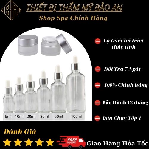 Lọ Triết Serum Thủy Tinh | Hũ triết thủy tinh đủ loại