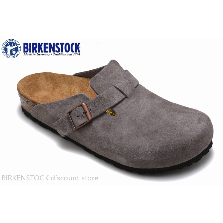 Birkenstocks Boston Men's/Female Classic Cork Grey Anti-fur Slipper Sandals 34-46
