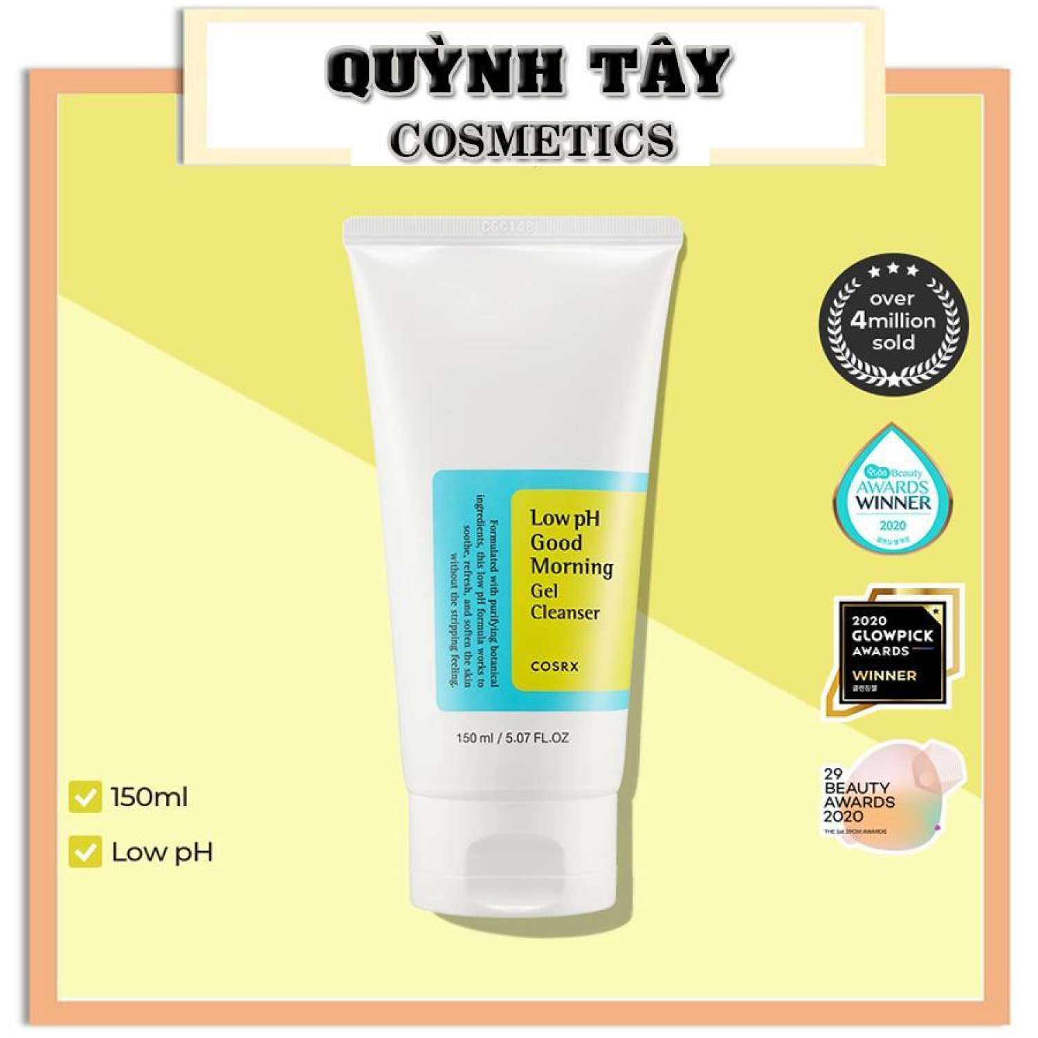 Sữa Rửa Mặt Cosrx Low Ph Good Morning ɡel Cleanser Hàn Quốc chính hãng
