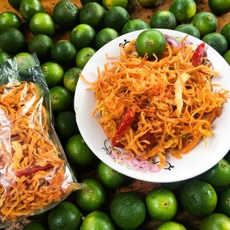Khô gà cay tỏi ớt 50gr. Bánh tráng Vân Nguyễn